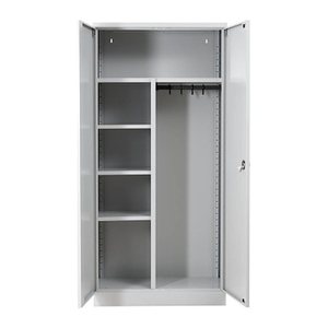 Gürkan Putzmittelschrank 100176 lichtgrau 3 Fachböden 80,0 x 38,0 x 180,0 cm, aufgebaut, 1 St.