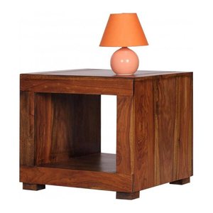 WOHNLING Couchtisch quadratisch Massivholz sheesham 50,0 x 50,0 x 45,0 cm, 1 St.