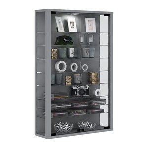 VCM my home Vitrosa Mini Vitrine silber 8 Fachböden