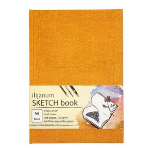 Ilijanum Skizzenbuch DIN A5 blanko, mandarine Hardcover 54 Seiten, 1 St.