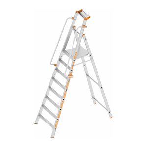 Layher Stehleiter einseitig TOPIC 1074 silber 8 Stufen, H: 320,0 cm