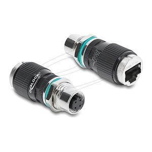 DELOCK M12 Adapter D-kodiert 4 Pin Bu zu RJ45 Bu gerade