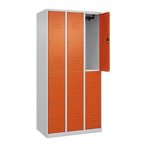 CP Spind Classic Plus reinorange, lichtgrau 080300-30 S10061, 6 Schließfächer 90,0 x 50,0 x 185,0 cm