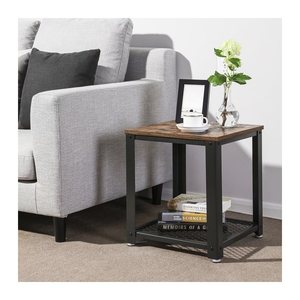 VASAGLE Beistelltisch rechteckig MDF-Platte braun, schwarz 40,0 x 40,0 x 50,0 cm, 1 St.