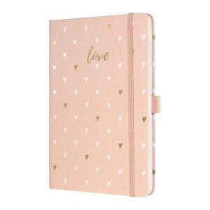 SIGEL Notizbuch Jolie® Rose Love ca. DIN A5 liniert, rose/gold/weiß Hardcover 174 Seiten, 1 St.