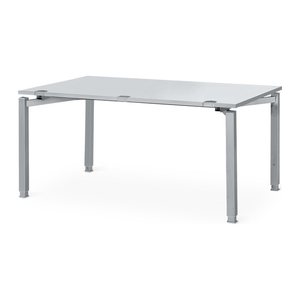 Schreibtisch manuell höhenverstellbar (Optional mit Sichtblende) (Platte Grau)