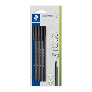 STAEDTLER triplus® Fineliner schwarz 0,3 mm, 4 St.