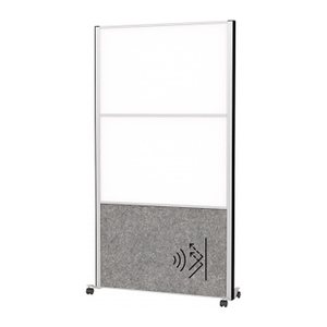 MAUL Akustik-Trennwand MAULconnecto 9622195, dunkelgrau, weiß 100,0 x 182,0 cm mit Rollen, 1 St.