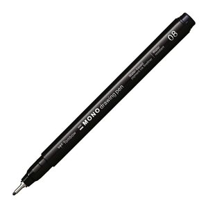 Tombow MONO drawing pen 08 Fineliner schwarz 0,6 mm, 1 St.