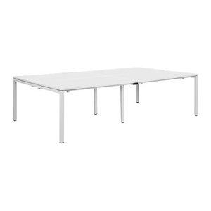 PAPERFLOW easyDesk Doppelschreibtisch weiß rechteckig, 4-Fuß-Gestell weiß 280,0 x 166,0 cm
