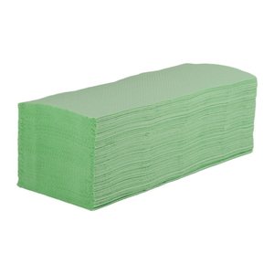 Papierhandtücher V2-3200-G-PR Zick-Zack-Falzung 2-lagig grün, 3.200 Tücher