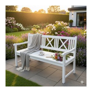 Garden Pleasure Gartenbank MALMÖ 985068 weiß Holz 154,0 cm