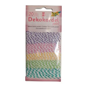 folia Kordeln Deko Pastell matt weiß -orange, -rot, -blau, -braun, -schwarz 2,0 mm x 5x 4,0 m