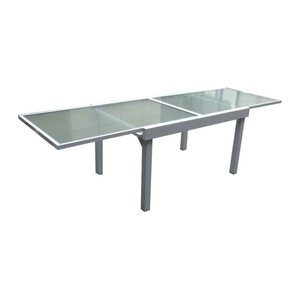 Garden Pleasure Gartentisch LOLA grau rechteckig 90,0 x 135,0 / 270,0 x 75,0 cm