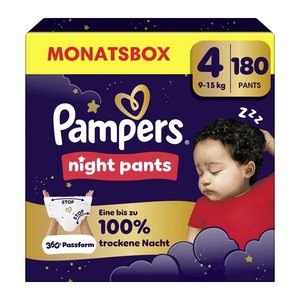 Pampers® Windeln Monatsbox baby-dry™ night pants Gr. 4 (9-15 kg) für Babys und Kleinkinder, 180 St.