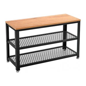 VASAGLE Schuhbank LBS073N01 hellbraun, schwarz Holz 73,0 cm
