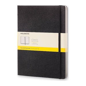 MOLESKINE Notizbuch Classic Collection fester Einband ca. DIN A4 kariert, schwarz Hardcover 192 Seiten, 1 St.