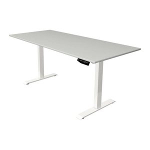 Kerkmann Move 1 elektrisch höhenverstellbarer Schreibtisch lichtgrau rechteckig, T-Fuß-Gestell weiß 180,0 x 80,0 cm