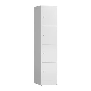 ClassiX Schließfachschrank signalweiß X-523417, 4 Schließfächer 41,5 x 50,0 x 180,0 cm