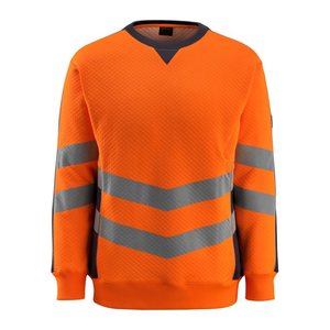 MASCOT® unisex Warnschutz-Langarmshirt Wigton  orange, schwarzblau Größe 3XL, 1 St.