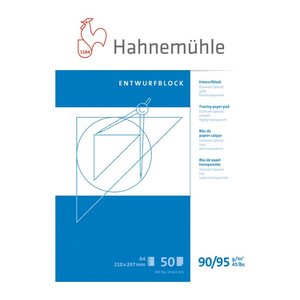 HAHNEMÜHLE Transparentpapier Entwurfblock 90 g/qm, 1 Block