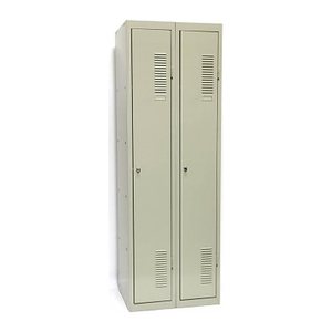 SZ Metall Spind lichtgrau 50324, 2 Schließfächer 60,0 x 50,0 x 180,0 cm