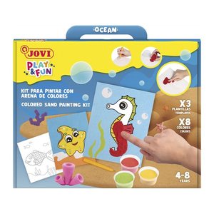 JOVI Bastelset Play & Fun Sand Painting Kit Oceans mehrfarbig