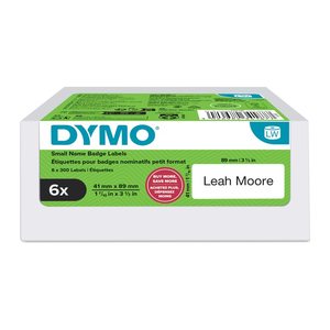 DYMO Etikettenrolle für Etikettendrucker weiß, 41,0 x 89,0 mm, 6 x 300 Etiketten