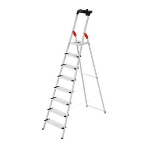 Hailo Stehleiter einseitig L80 ComfortLine silber 8 Stufen, H: 255,0 cm