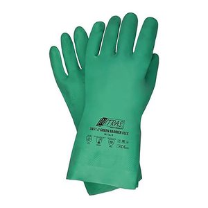 NITRAS SAFETY unisex Chemikalienschutzhandschuh 3451 Green Barrier Flex grün Größe 8, 1 Paar