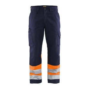 BLAKLÄDER® unisex Warnschutzhose 1564 marine, orange Größe 22