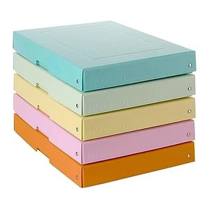 FALKEN PURE Aufbewahrungsbox 500 Blatt pastellorange, pastellblau, pastellrosa, pastellgrün, pastellgelb 24,0 x 32,0 x 4,0 cm, 5 St.