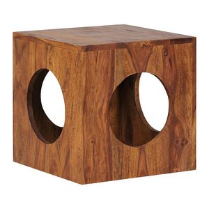 WOHNLING Beistelltisch quadratisch Massivholz sheesham 35,0 x 35,0 x 35,0 cm, 1 St.