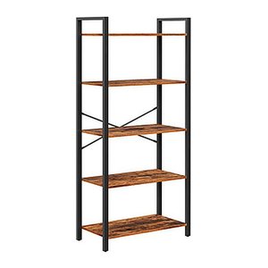 VASAGLE Bücherregal braun, schwarz 66,0 x 30,0 x 153,0 cm, 1 St.