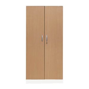 Gürkan Stahlschrank 100113 verkehrsweiß, buche 4 Fachböden 92,0 x 42,0 x 195,0 cm, aufgebaut, 1 St.