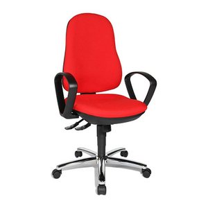 Topstar Bürostuhl Syncro Steel, 8929 G21 Stoff rot, Gestell chrom