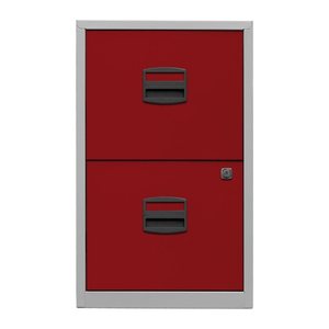 BISLEY Home PFA 2 Hängeregistraturschrank lichtgrau, kardinalrot 2 Schubladen 41,3 x 40,0 x 67,2 cm, 1 St.