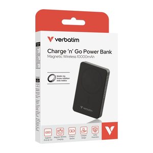 Verbatim Powerbank 10000mAh Magnetic Wireless Schwarz retail