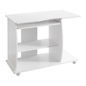 WOHNLING Schreibtisch weiß rechteckig, Wangen-Gestell weiß 90,0 x 50,0 cm