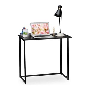 relaxdays Schreibtisch schwarz rechteckig, 4-Fuß-Gestell schwarz 80,0 x 45,0 cm