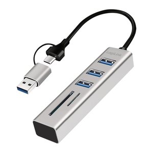 Logilink USB 3.0 HUB, 3x USB-A, SD/microSD-Slot, 5 Gbit/s