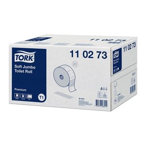 TORK Jumbo-Toilettenpapier T1 Premium Soft 2-lagig Recyclingpapier, 6 Rollen