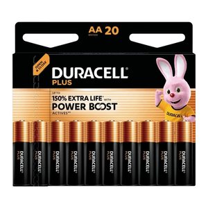 DURACELL Batterien PLUS Alkali-Mangan Mignon AA 1,5 V, 20 St.