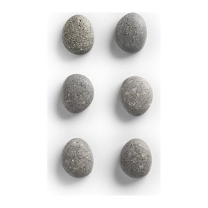 Zeller Stone Magnete grau, Kunststoff 2,1 x 1,8 x 1,0 cm, 6 St.