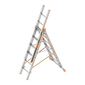 Layher Vielzweckleiter TOPIC 1040 silber 3x 6 Sprossen, H: 365,0 cm
