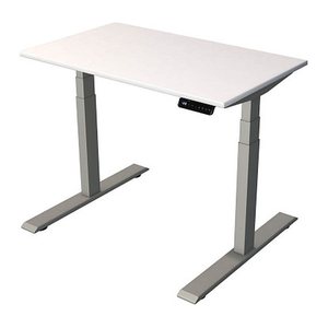 Kerkmann Smart office elektrisch höhenverstellbarer Schreibtisch weiß rechteckig, T-Fuß-Gestell silber 100,0 x 60,0 cm