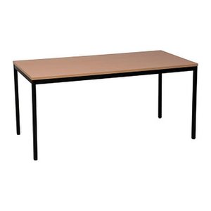 Gürkan Mehrzwecktisch buche rechteckig, Vierkantrohr schwarz, 140,0 x 60,0 x 75,0 cm