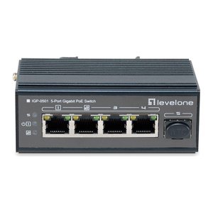 LevelOne Industr.PoE+Switch 4xGE PoE/1xSFP 240W unman.Metall