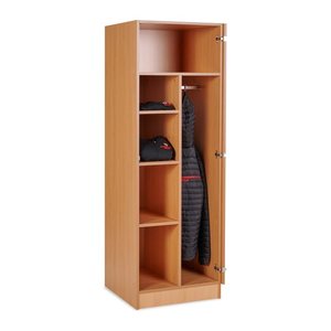 Kleider- & Wäscheschrank (1-Türe) – Komplett Holz (Buche)