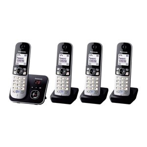 Panasonic KX-TG6824GB Schnurloses Telefon-Set mit Anrufbeantworter schwarz-silber